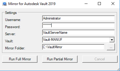 mirror for autodesk vault